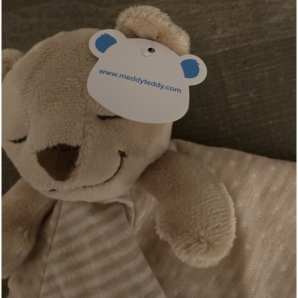 Meddy Teddy Brown Bear Lovey Ribbed Plush Baby Toy Doll Security Blanket - Picture 12 of 16